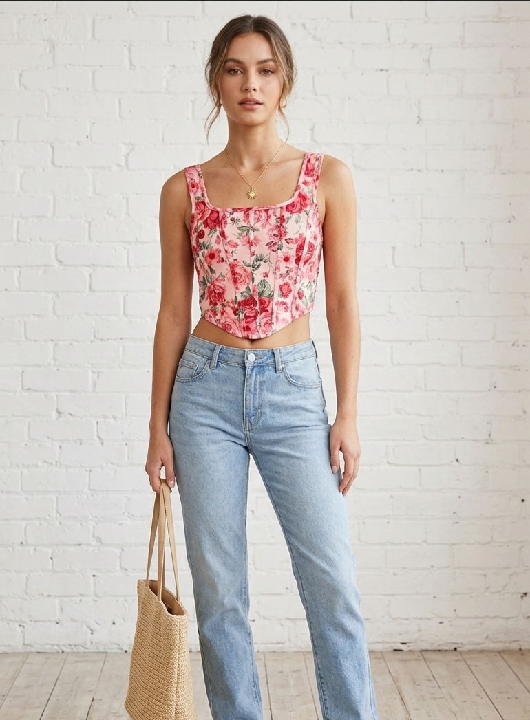 Floral Bloom Corset Top