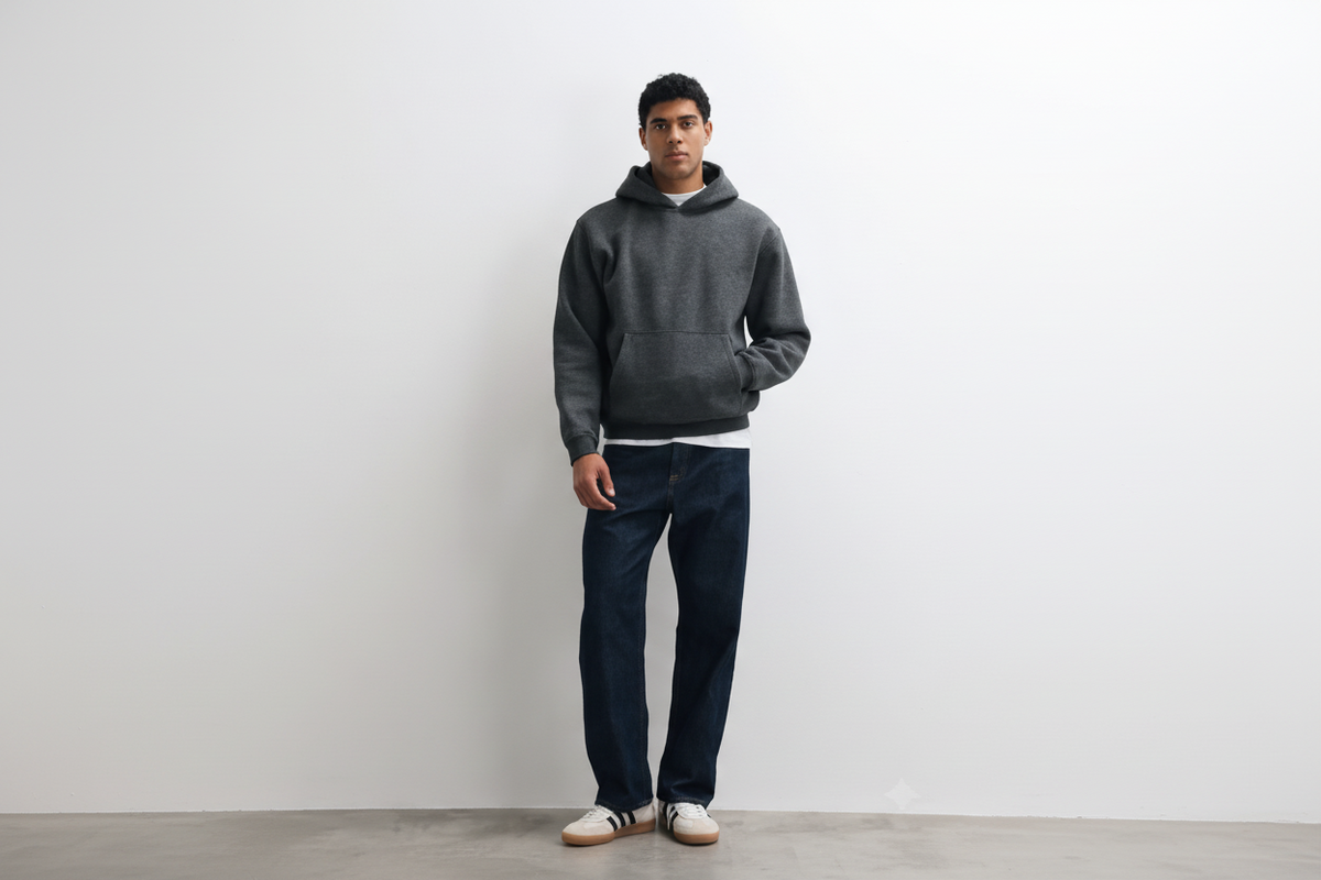 Dark Charcoal Oversized Pullover Hoodie