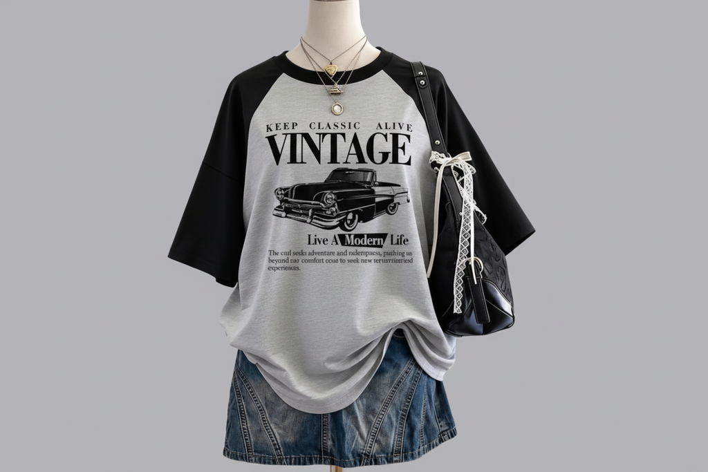 Vintage Raglan Graphic Tee