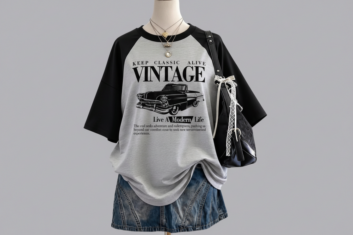 Vintage Raglan Graphic Tee