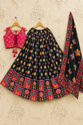 Baby Girls Bandhani & Patola Printed Lehenga Choli with Dupatta
