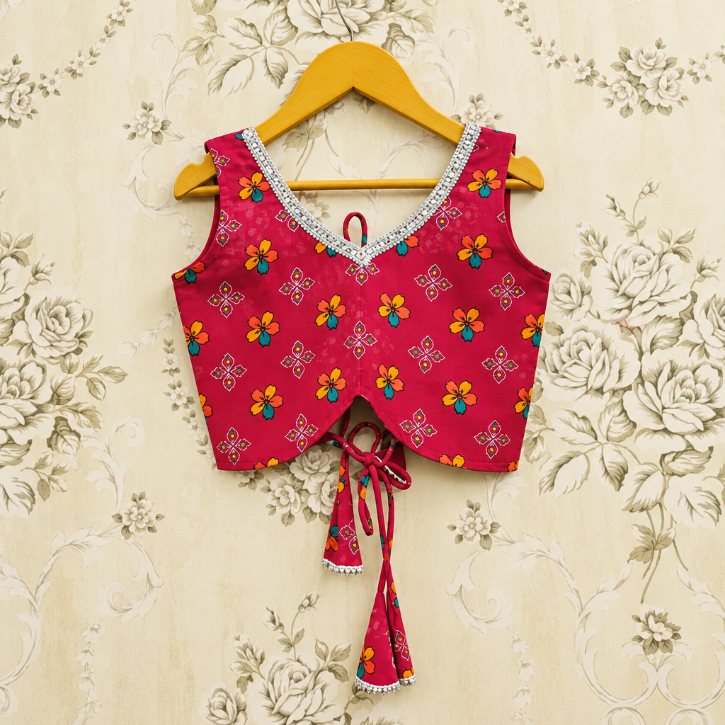 Baby Girls Bandhani & Patola Printed Lehenga Choli with Dupatta