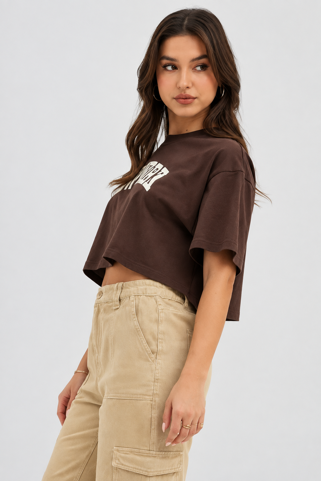 Women's Oversized Crop Boxy Graphic Tee – "NEW YORK" Printed